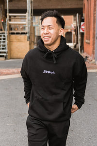 KATANA STYLE EMBROIDERED LOGO HOODIE (BLACK)